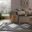 Geometric floor rug - Domino Zaid Black/White