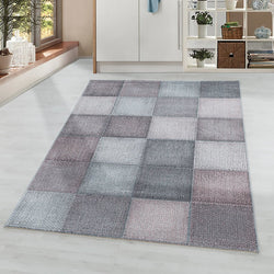 Modern floor rug - Optimism Block Pink/Grey