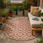 Round Outdoor Rug – Rio Flower Pink