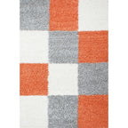 High-pile floor rug - Cube Terracotta