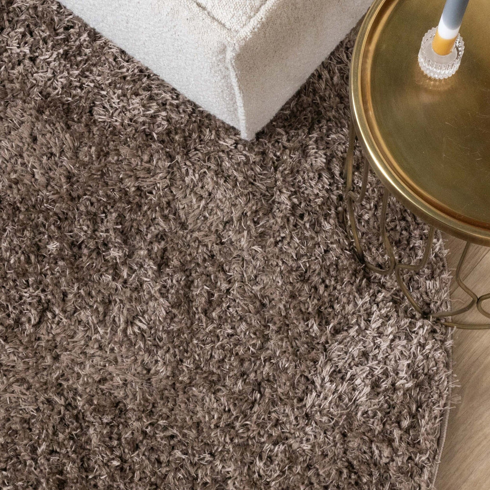 Round Shaggy Rug - Blaze Taupe