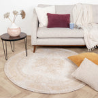 Round Vintage Rug - Admire Beige