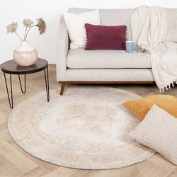Round Vintage Rug - Admire Beige