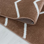 Low-pile floor rug - Smoothly Weave Brown/White