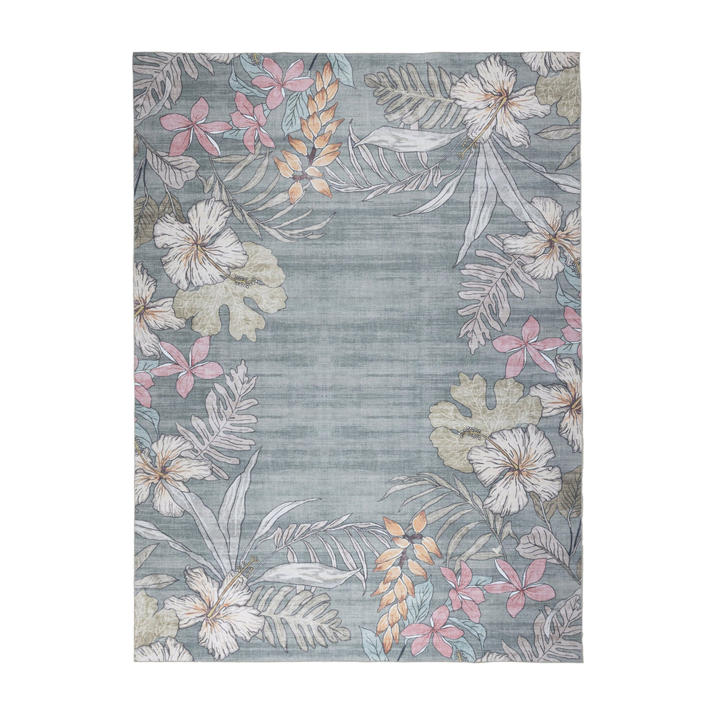 Outdoor rug flowers - Poppy Olive green
