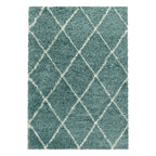 Berber floor rug - Agadir Lines Blue/Cream