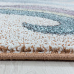 Round Children's Floor Rug Unicorn - Fleurtje Yellow