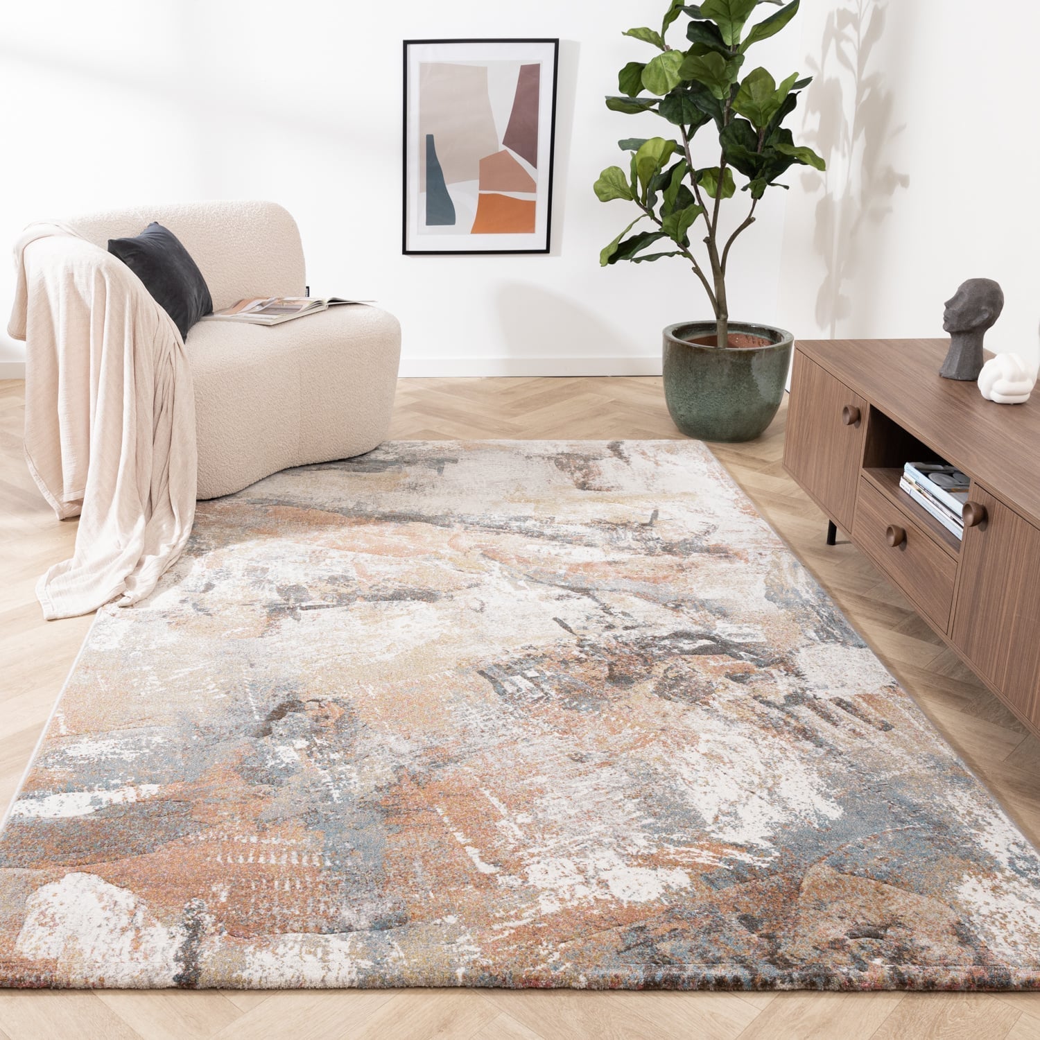 Abstract Rug - Xavier Brush Grey/Grau