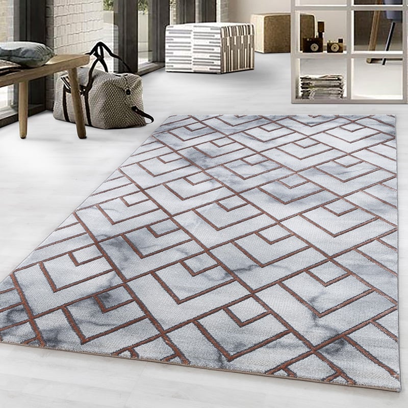 Modern floor rug - Marble Pattern Grey/Brown