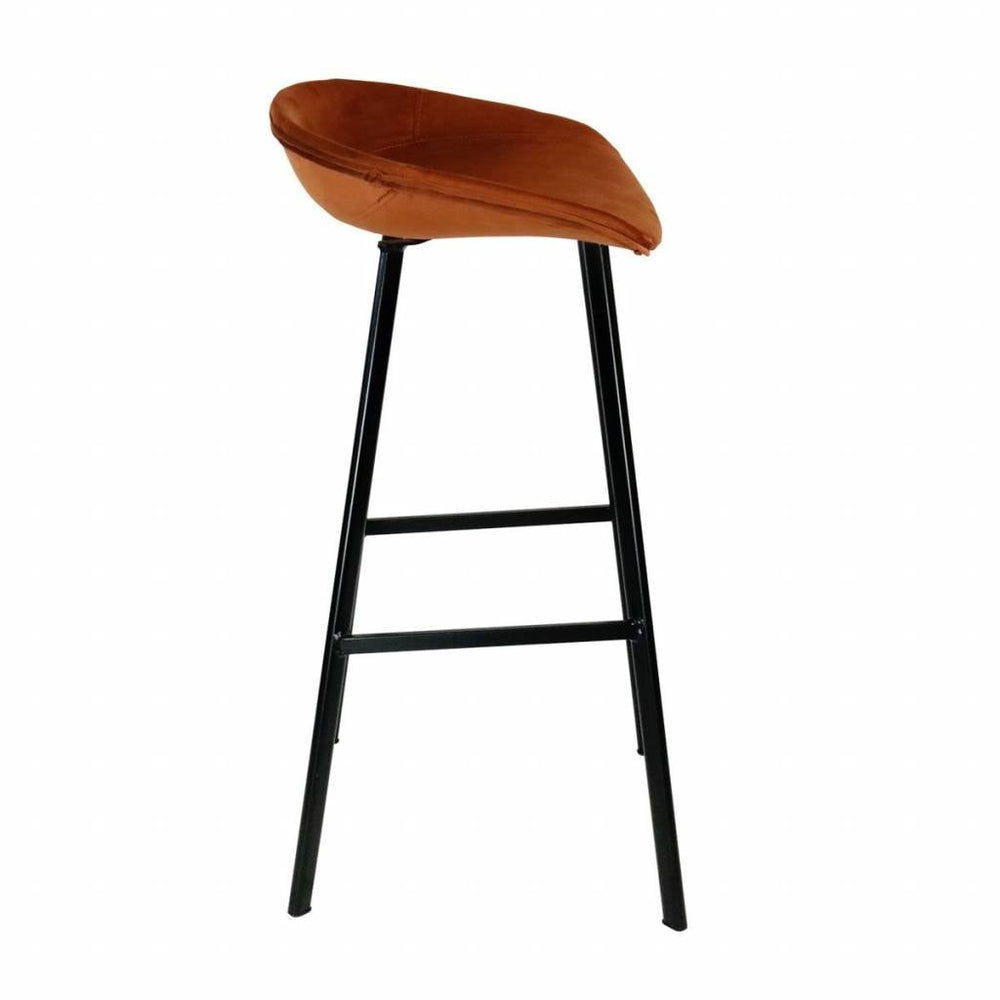 Velvet bar stool - Orange