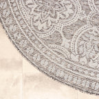 Round Outdoor Rug - Summer Oriental Light Grey