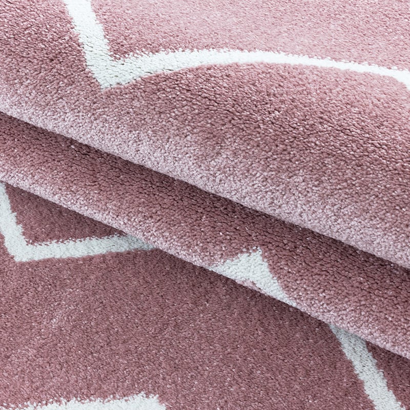 Low-pile floor rug - Smoothly Weave Pink/White