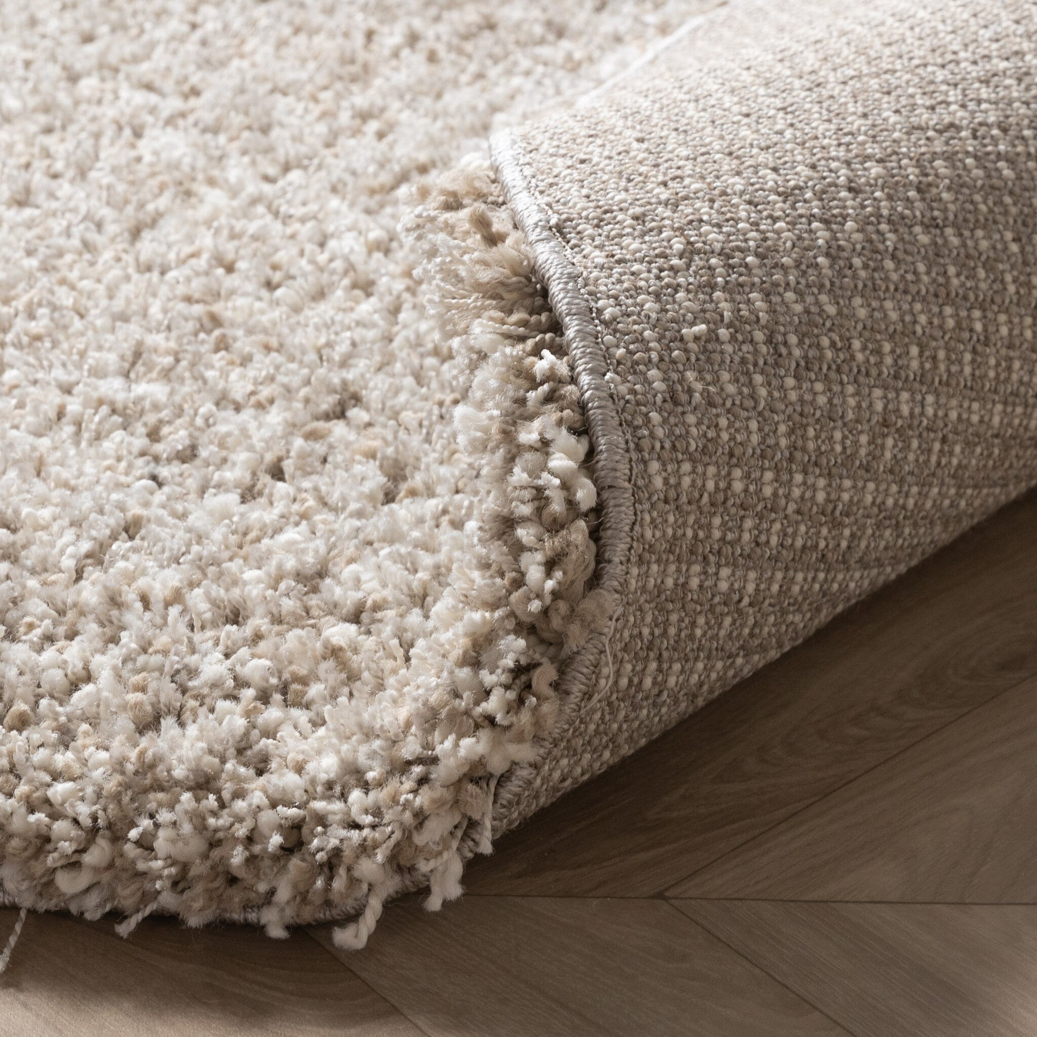 Round shaggy rug - Yves Beige