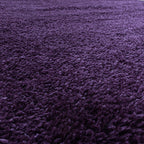 Round High-Pile Floor Rug - Fuzzy Purple
