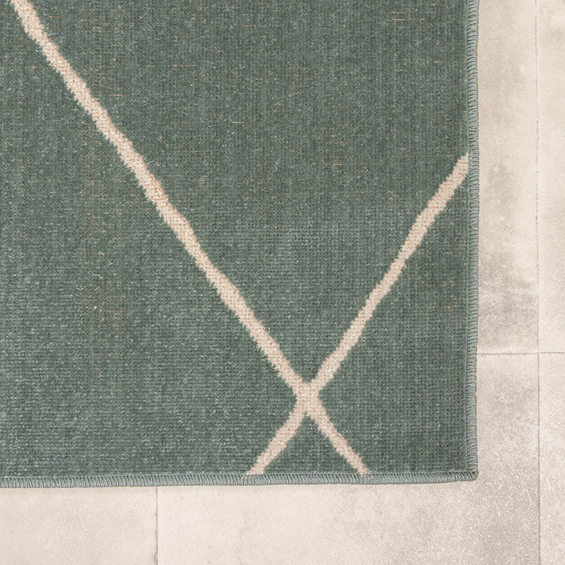 Scandinavian Outdoor Rug - Odin Lines Green
