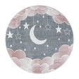 Round children's floor rug - Fleurtje Moon Pink