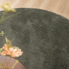Round Washable Rug - Clean Green