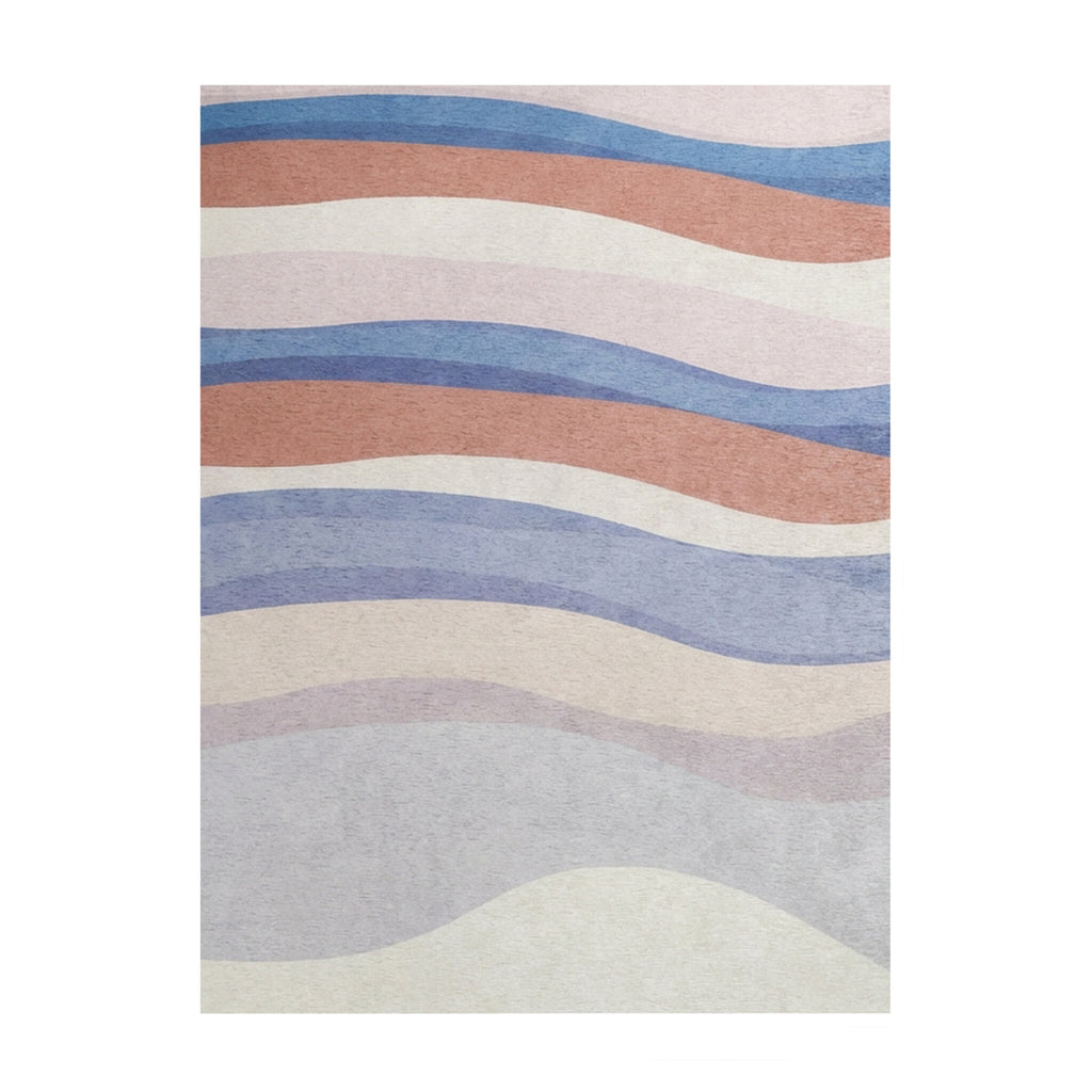 Geometric Rug – Swing Waves Blue/Pink
