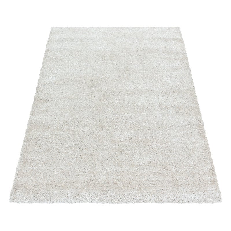 High-pile floor rug - Blushy Cream/White
