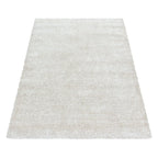 High-pile floor rug - Blushy Cream/White