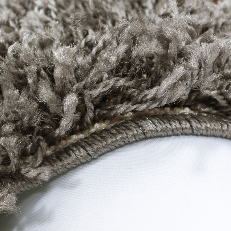 Round High Pile Floor Rug - Life Taupe