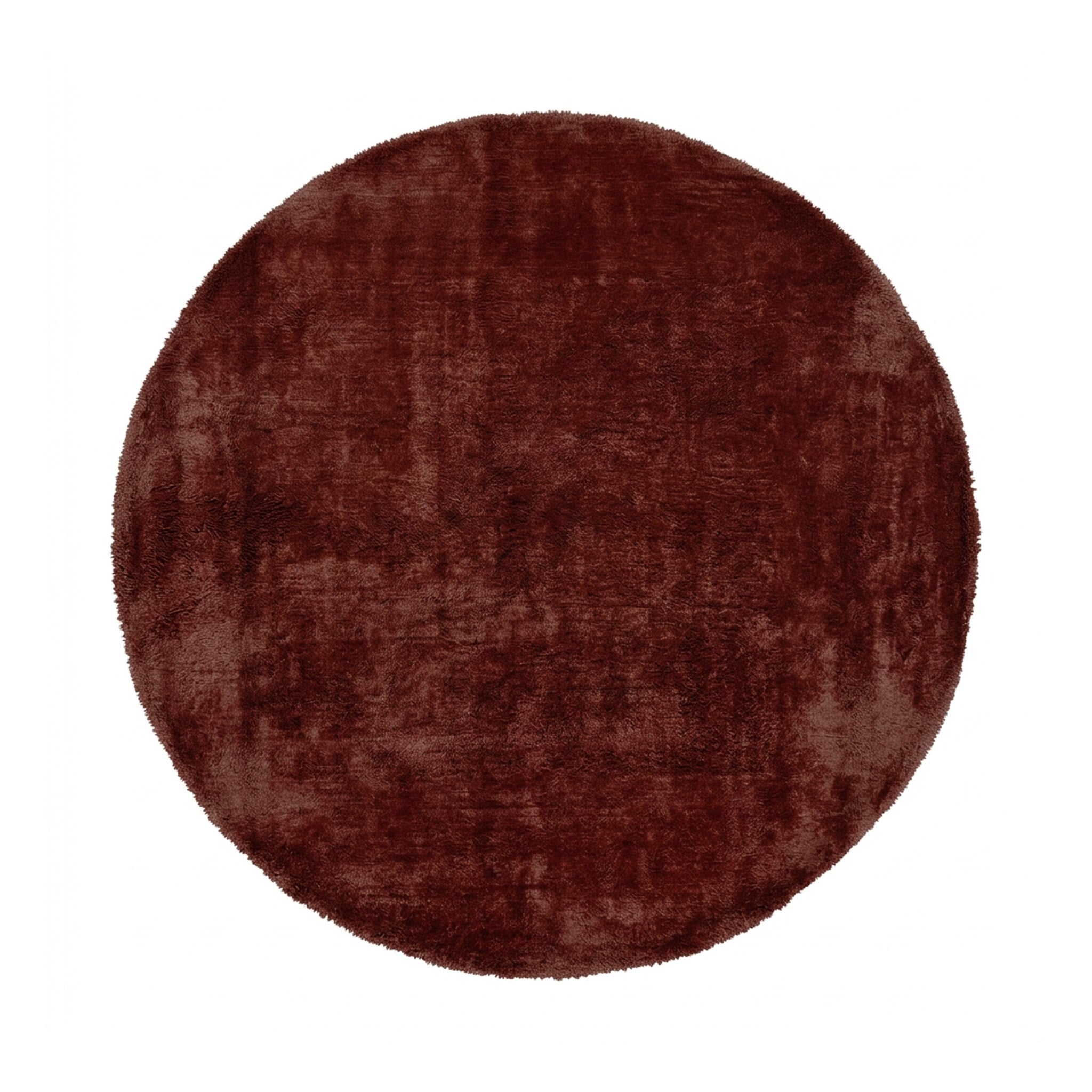 Round wool rug - Leone Red