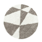 Round High Pile Floor Rug - Tuggy Beige