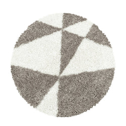 Round High Pile Floor Rug - Tuggy Beige