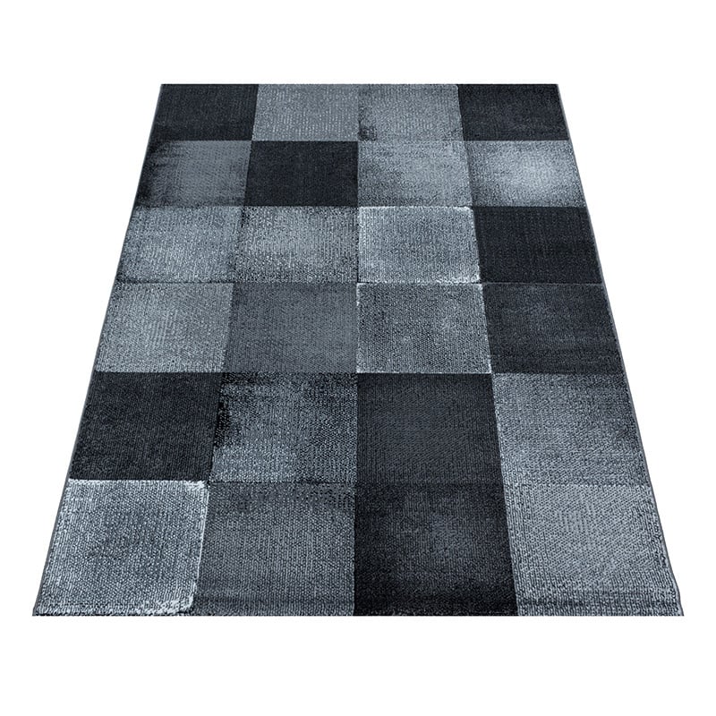 Modern floor rug - Streaky Box Black/Grey