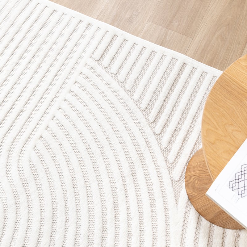 Modern Rug - Nori Curves White