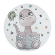 Round children's floor rug - Fleurtje Dino Pink