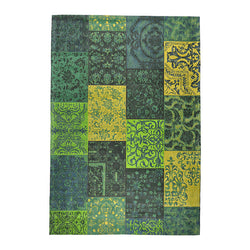 Patchwork floor rug - Delany Green/Yellow