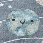 Children's floor rug - Fleurtje Planets Grey