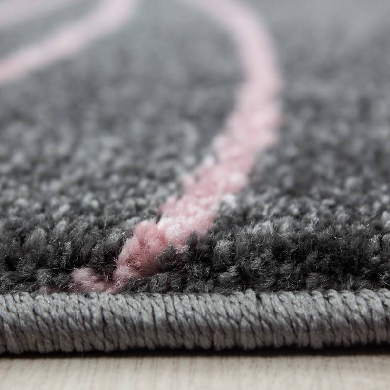 Round Children's Floor Rug - Anna Stars Pink