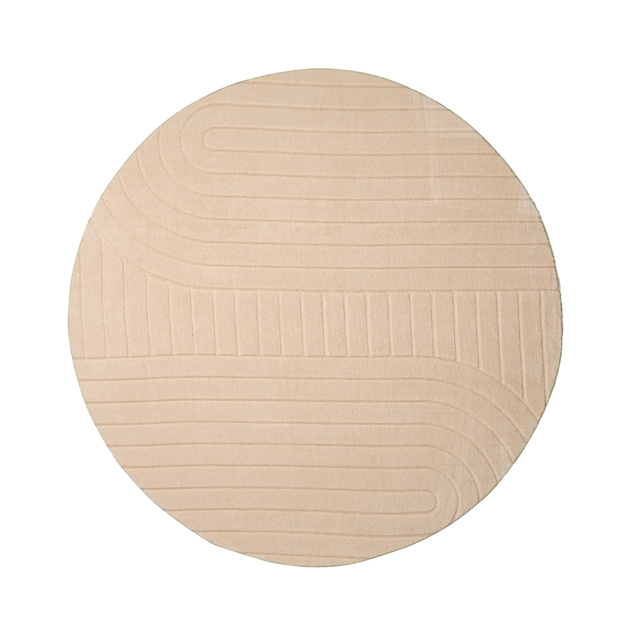 Round Scandinavian Rug - Charm Arches Beige