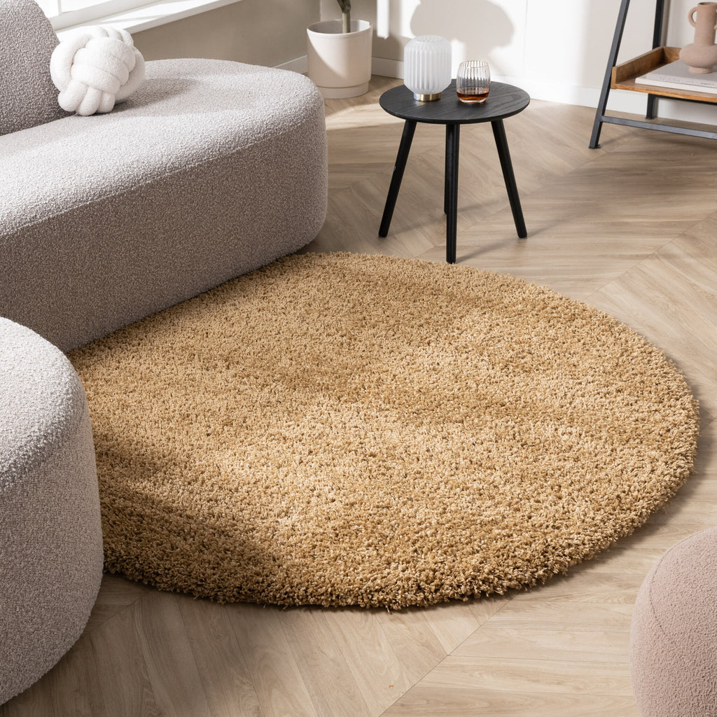 Round shaggy rug - Yves Gold