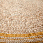 Round jute floor rug - Lunaro Natural/Ochre Yellow