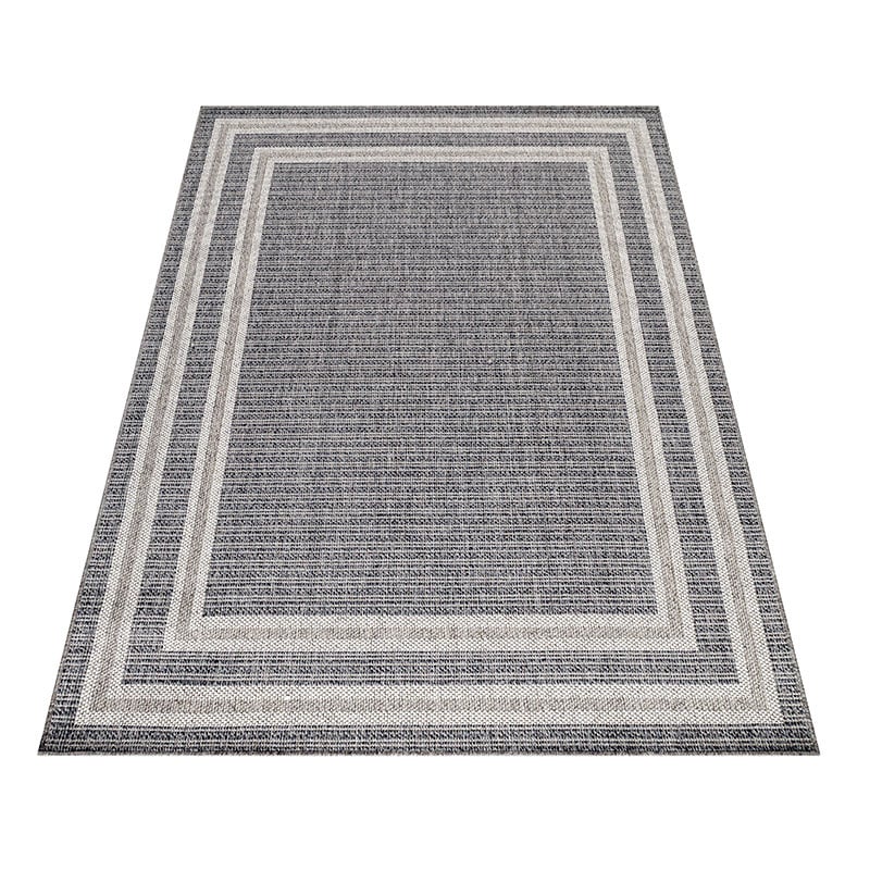 Jute Outdoor Rug - Aruba Double-Edge Grey