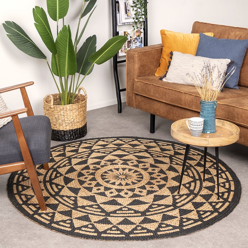 Round Jute Rug - Henna Maya Natural
