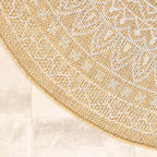 Round Outdoor Rug - Summer Azteca Yellow