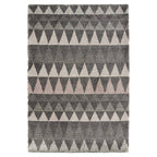 High-pile floor rug - Allure Triangle Grey/Pink