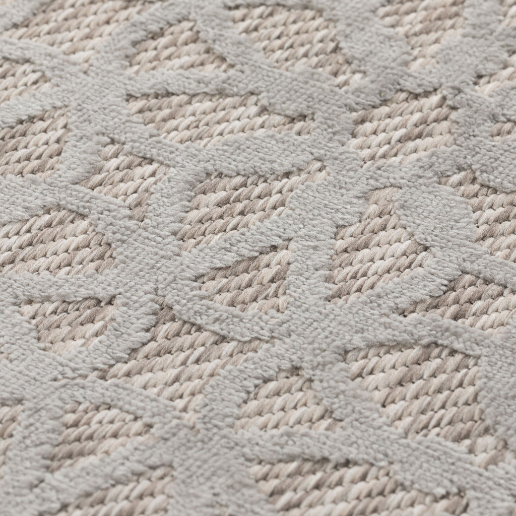 Round outdoor rug - Piatto Argento Silver/White