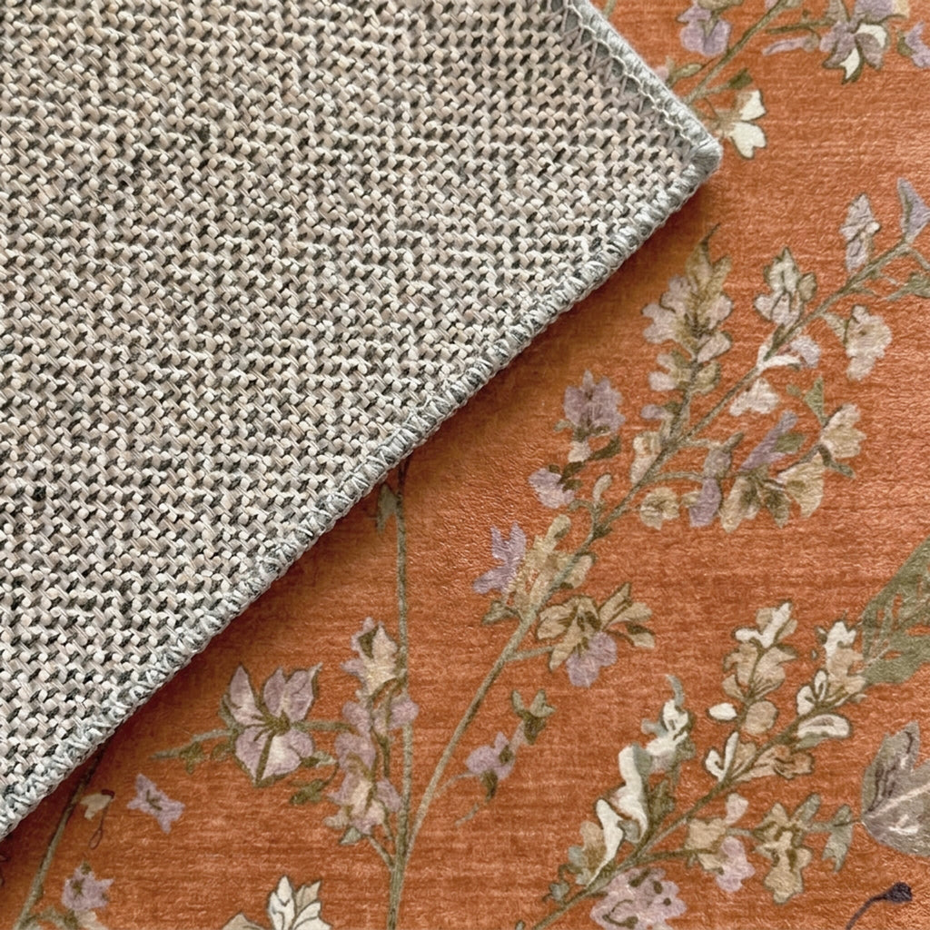 Washable rug - Misty Floral Terracotta