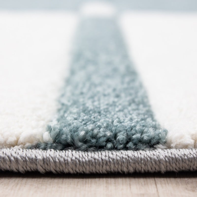 Modern Floor Rug - Tetris Blue 1310