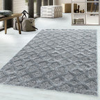 Scandinavian floor rug - Pitea Tile Grey