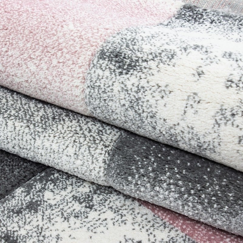 Modern floor rug - Tetris Pink 1710