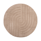 Round High Pile Rug - Carvy Curves Taupe