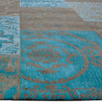Patchwork floor rug - Delany Grey/Aqua