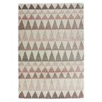 High-pile floor rug - Allure Triangle Cream/Pink