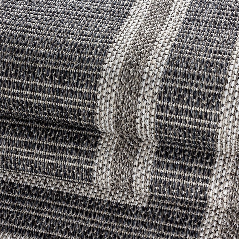 Jute Outdoor Rug - Aruba Double-Edge Grey